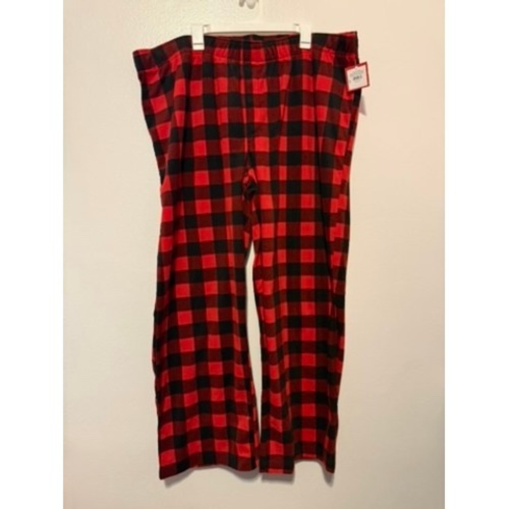 Target Mens Red Black Buffalo Check Fleece Pajama Pants 3XL New